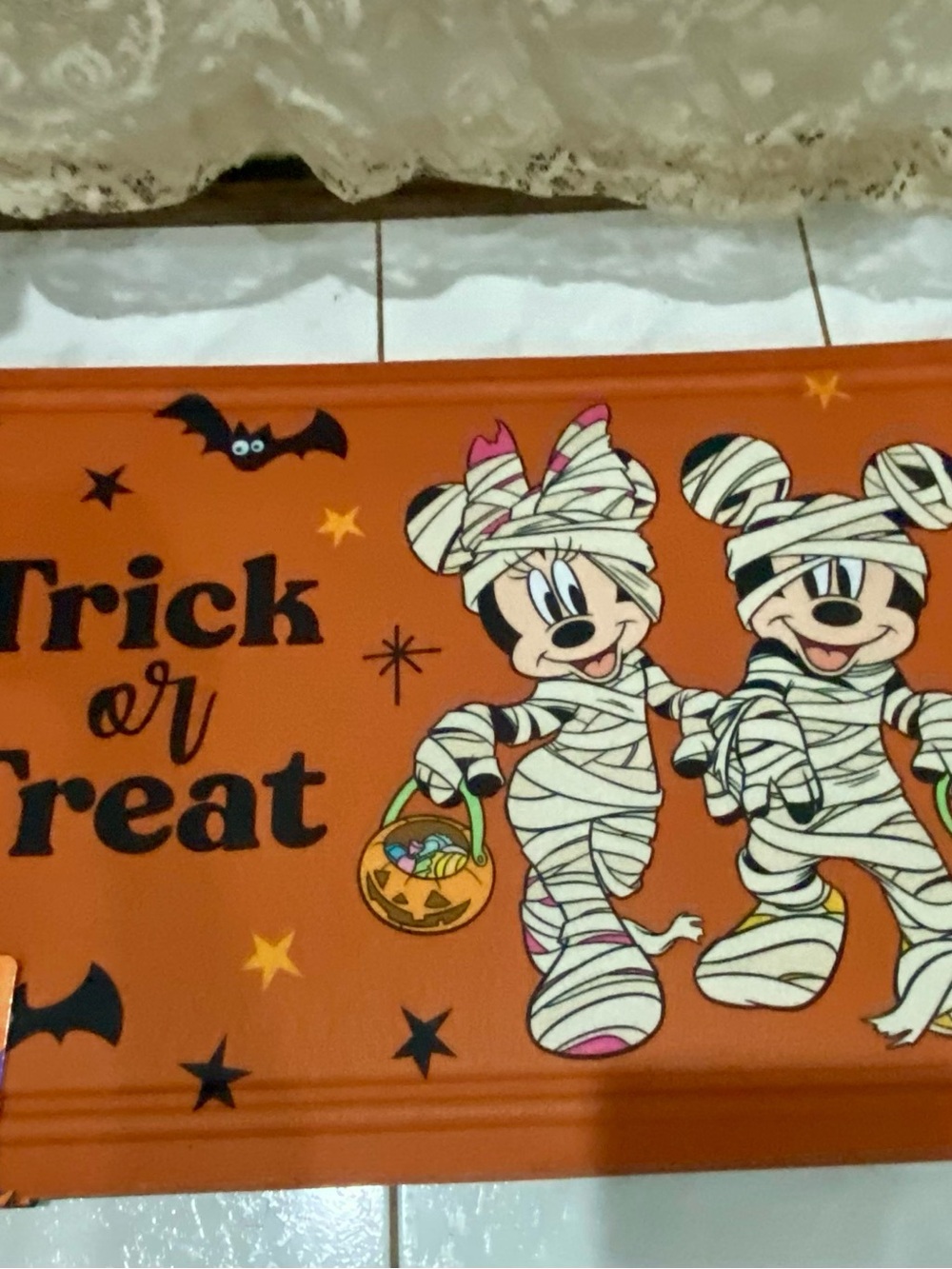Disney Minnie Mouse Halloween ' Mummy doormat - Orange